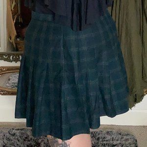 Dark Academia Plaid Pleated Mini Skirt